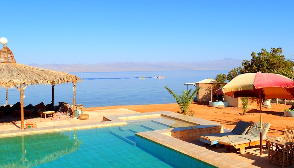 Boat passing by at the Red sea