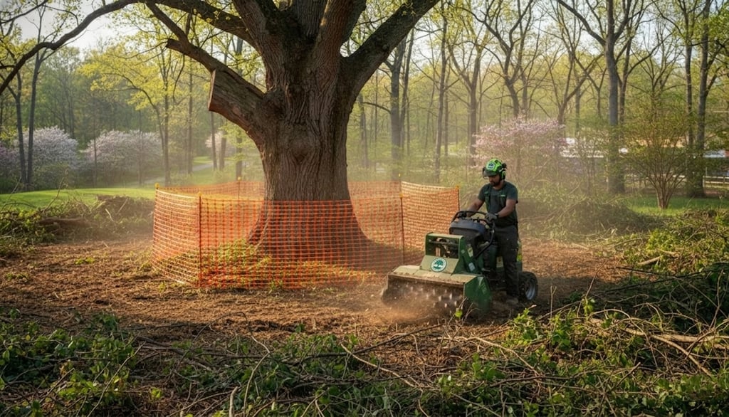 Lot clearing in McLean, VA with forestry mulching, site prep, and safe land clearing following Virginia tree‑permit rules.