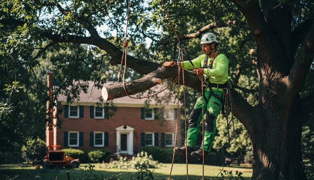 Guilmer Tree Services performing safe tree removal in Falls Church, VA with expert arborist support for dangerous trees.