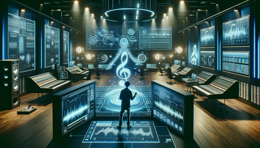 a man standing in front of a music studio