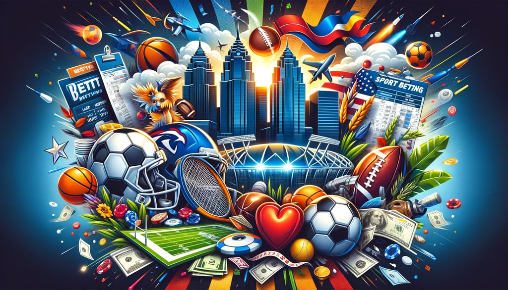 Sports betting platforms and promotional codes in Kansas, depicted vibrantly and engagingly