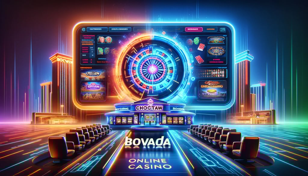 Bovada's modern interface overshadows traditional Choctaw Casino.