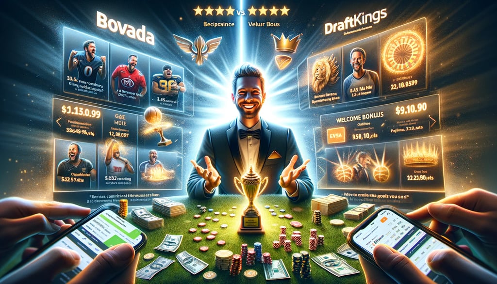 Bovada and DraftKings highlighting Bovada's superior features.