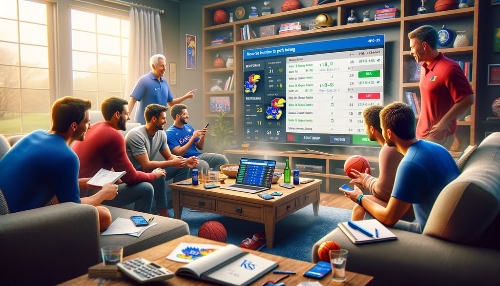 New bettors learning sports betting, Jayhawks decor