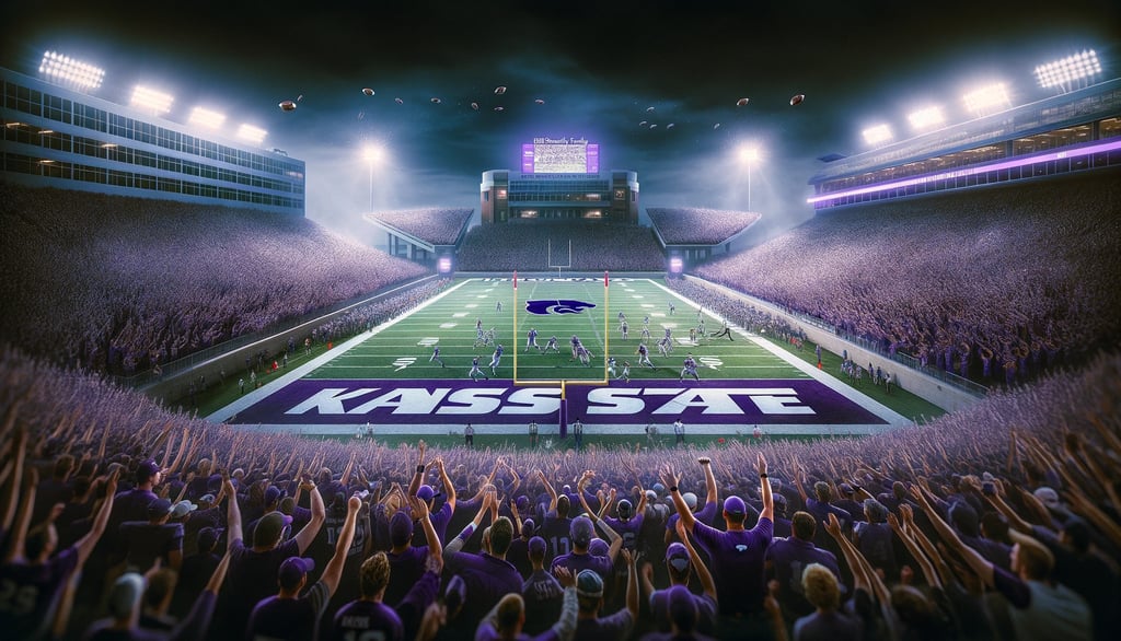 The vibrant atmosphere of a night game at Bill Snyder Family Stadium