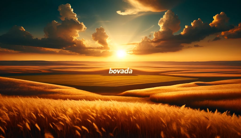 Serene Kansas plains at golden hour symbolize Bovada's diverse betting opportunities.