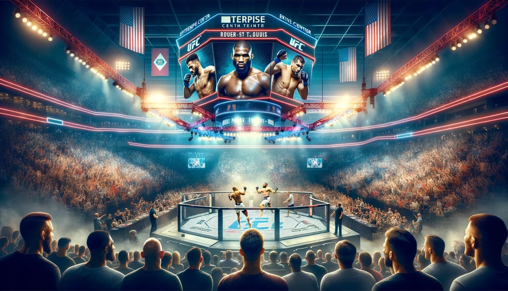 UFC Fight Night at Enterprise Center with Derrick Lewis and Rodrigo Nascimento in action.