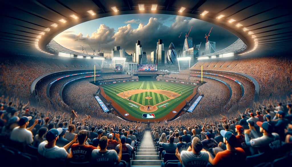 Wide-angle view of London Stadium during the MLB World Tour: London Series with enthusiastic fans