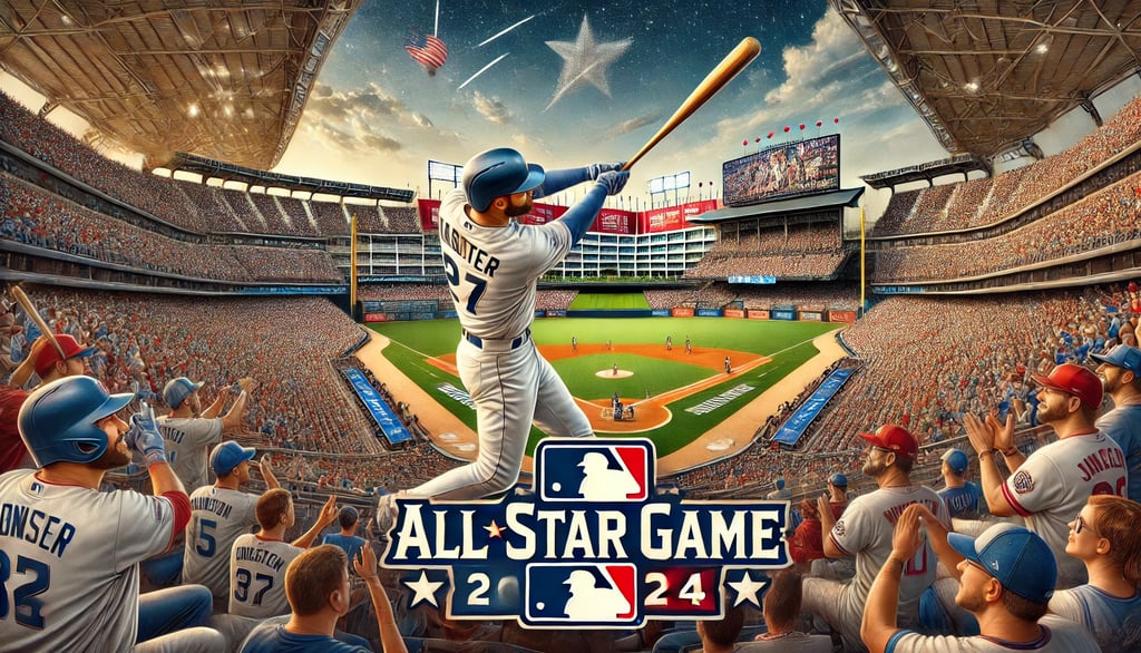 MLB All-Star Game 2024 at Globe Life Field with close-up of players and cheering fans