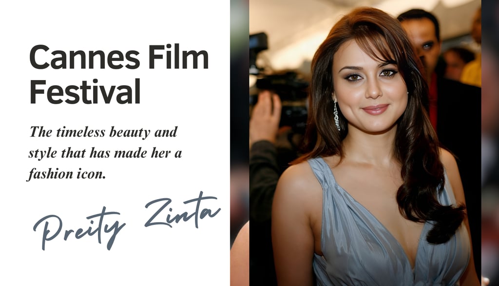 Bollywood actress Preity Zinta made a stylish comeback to the Cannes Film Festival, dazzling in a white gown adorned with pea