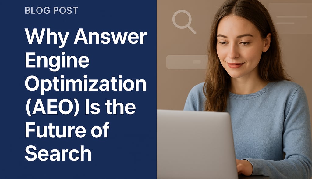 woman searching AEO on laptop