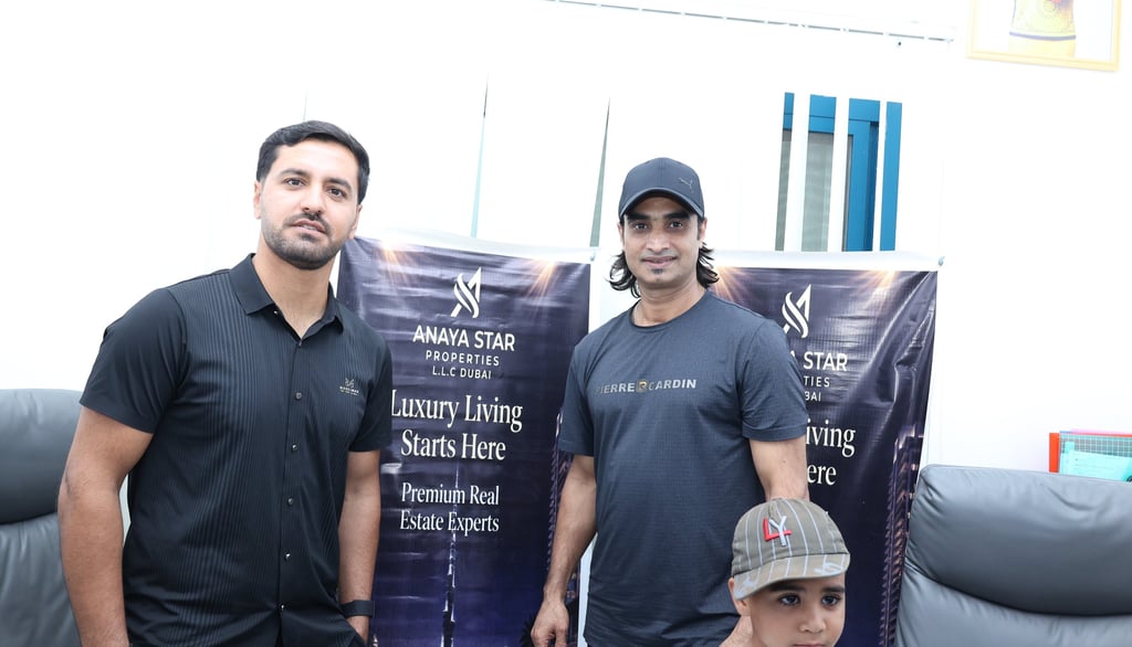 Imran Nazir Cricketer And Najibullah Zadran in Anaya Star Properties real estate in Dubai