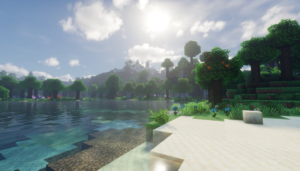 Flower Forest found with Biome Spawn Point Mod on Minecraft