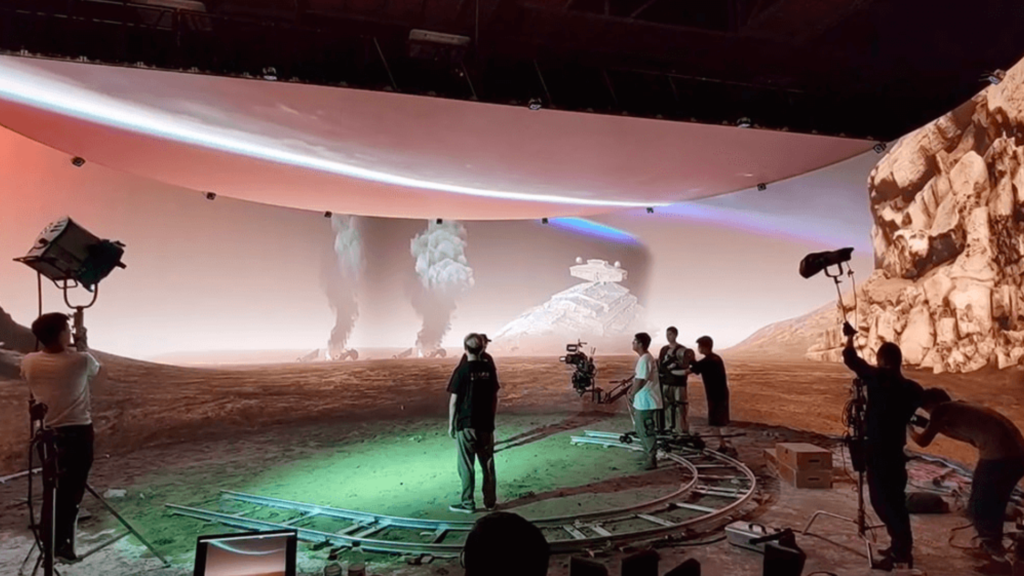 Virtual production of the Mandalorian by Disney.