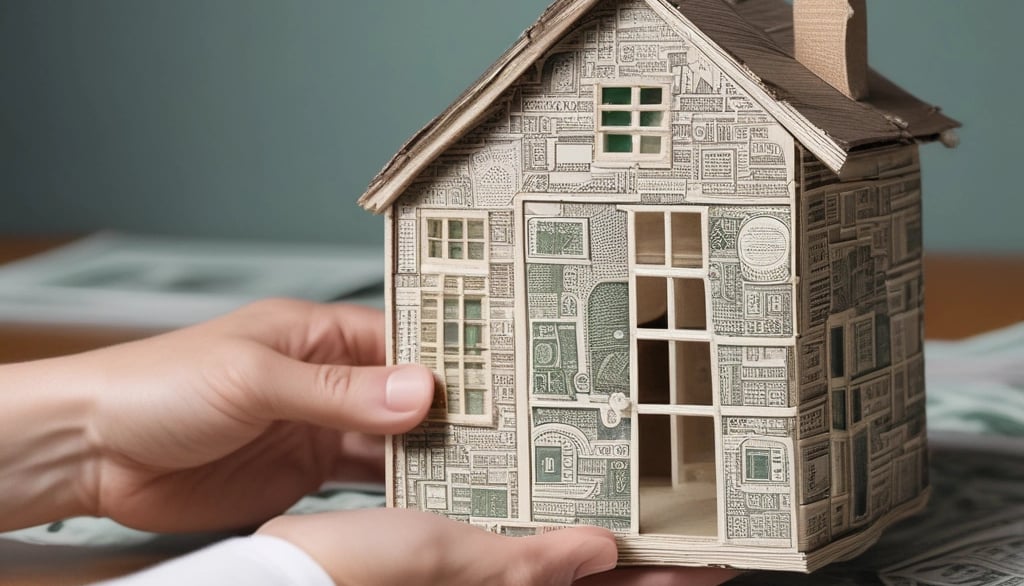 a person holding a house made out of money