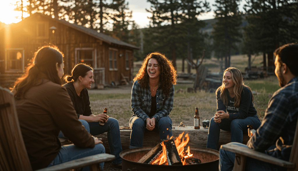Family bonding during a Colorado Dude Ranch Vacation campfire