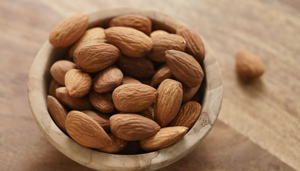 A bowl with almonds