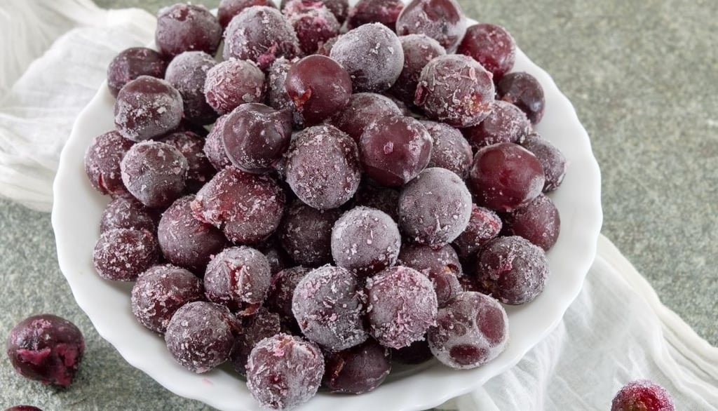 Frozen grapes for stress relief