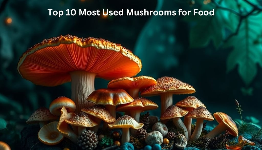 top 10 most used mushrooms for vegan food