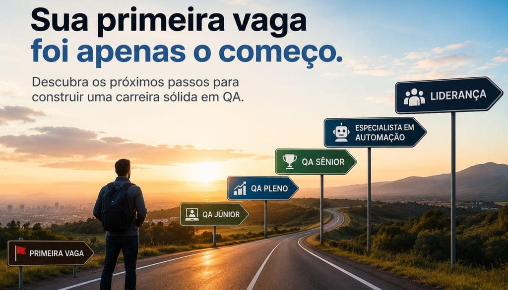 Homem que conquistou sua primeira vaga em qa olhando pensativo para uma estrada 