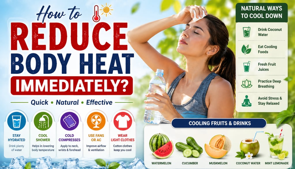 how to reduce body heat immediately