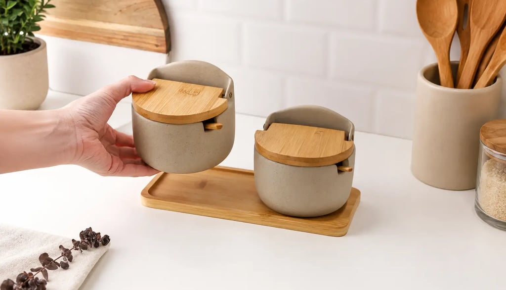 Conjunto de potes em cerâmica