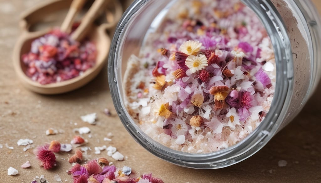 white salt on glass jar