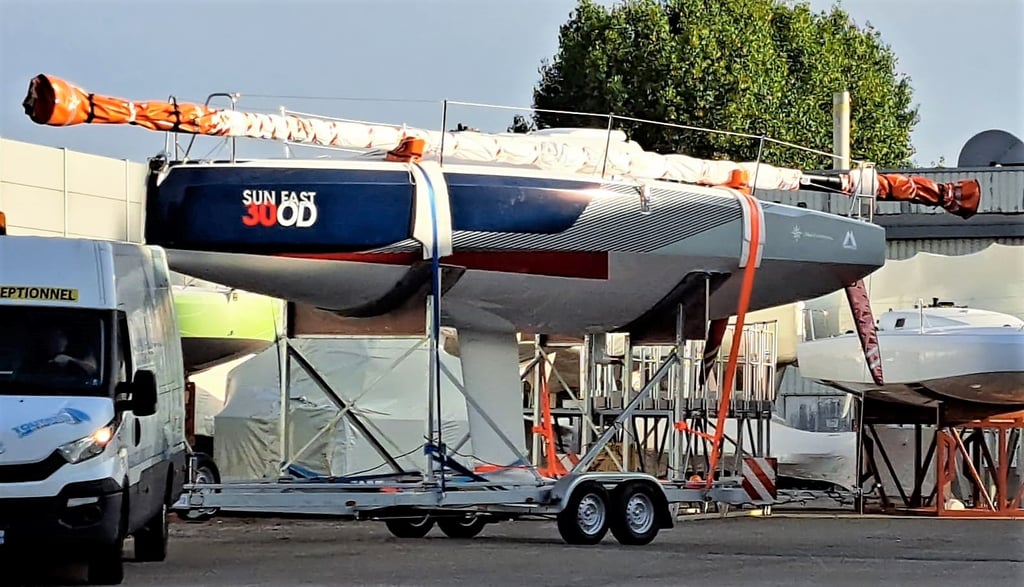 Remorque voilier et quillard. Ici Sun Fast 30 Class C'30