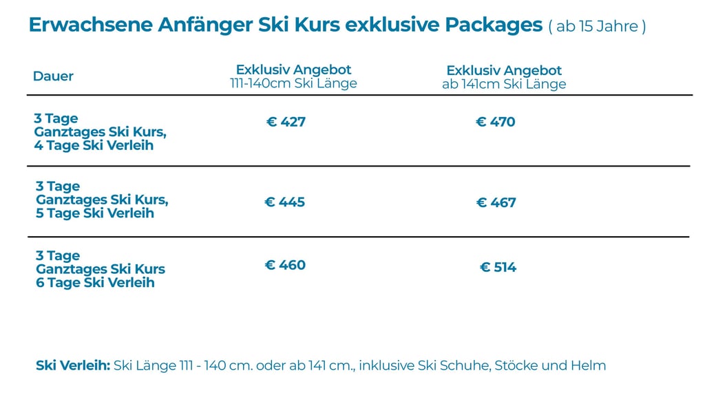 ski verleih mit unterricht packages Seefeld
