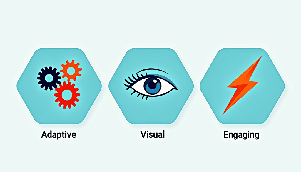 Infographic of intelligent ADHD solutions—adaptive, visual, and engaging.