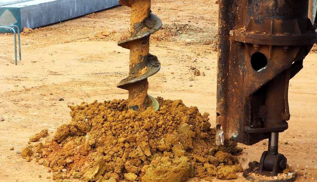 soil boring close up