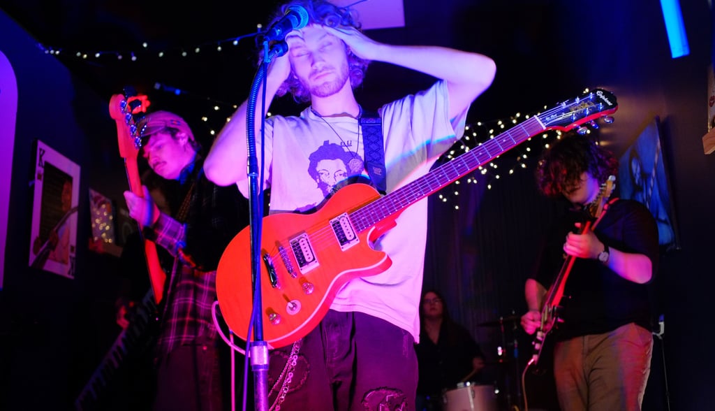 Event photography in Montgomery AL – Carmine Sun at Village Green Records, live concert photo by Spirit World Photo