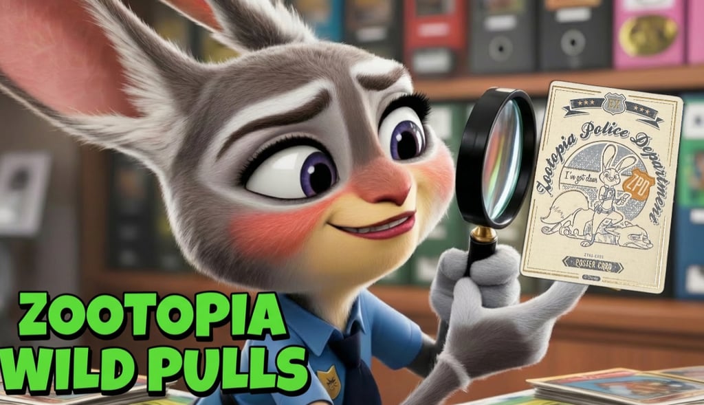 Judy Hopps checking out a trading card