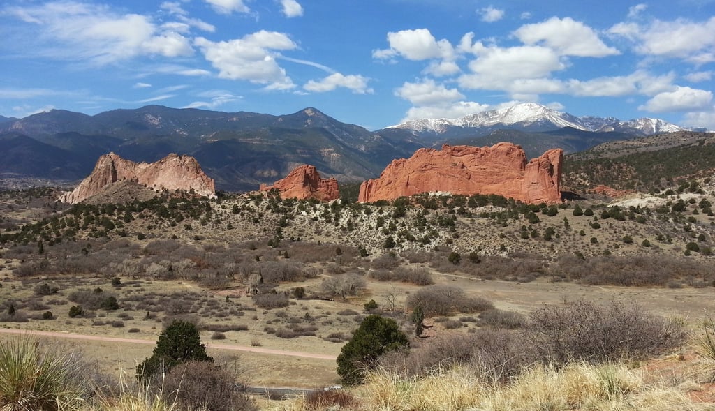 Colorado Red Rocks with Pikes Peak in the background