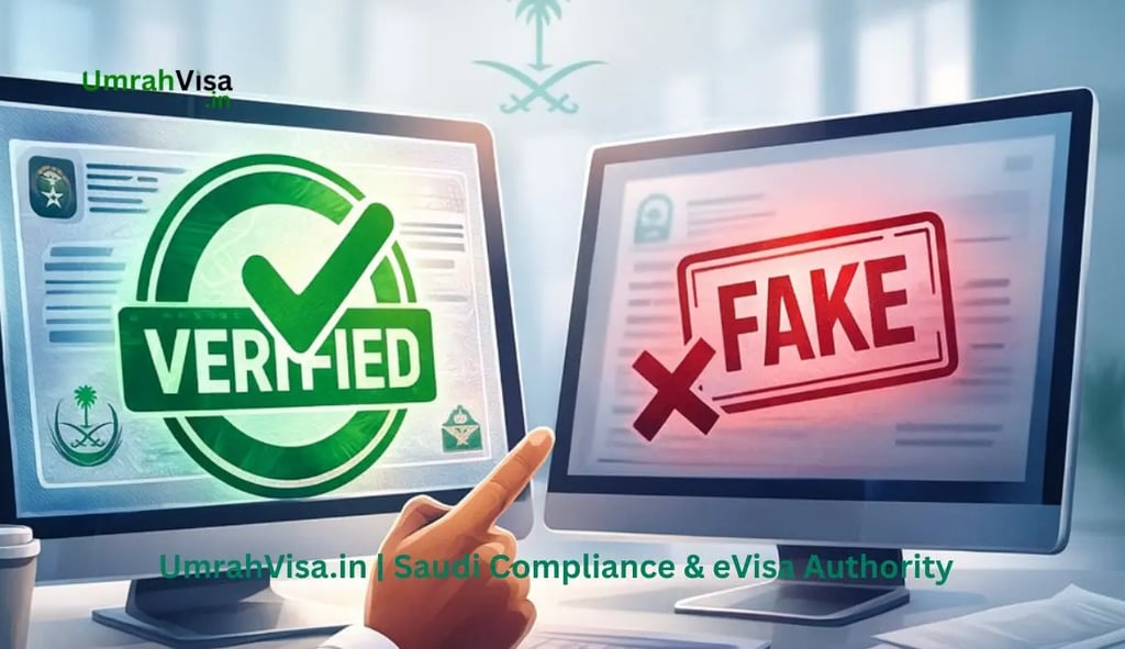 Verified Umrah eVisa vs fake visa comparison