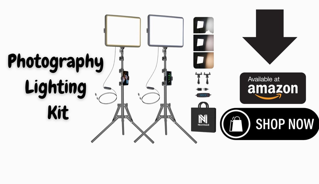 a camera and a camera with a sign that says photography lighting up