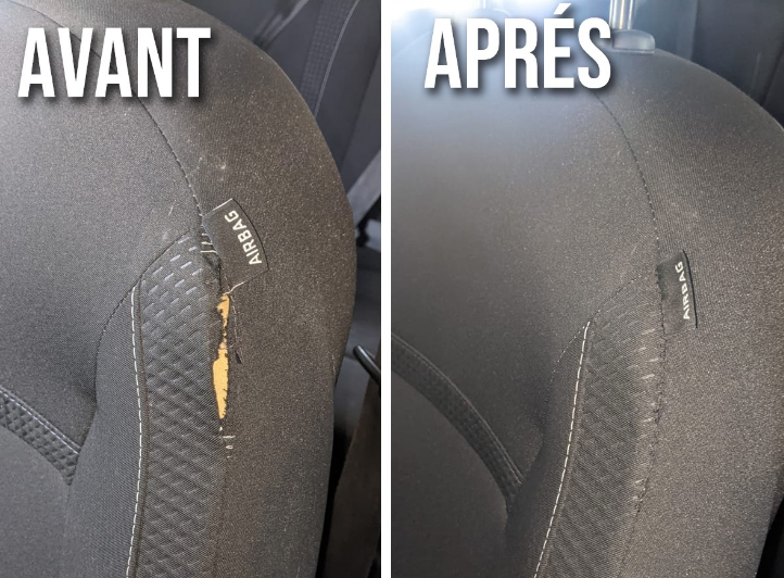 Rénovation tissu trou voiture Denain, entreprise réparation tissu siège auto Valenciennes