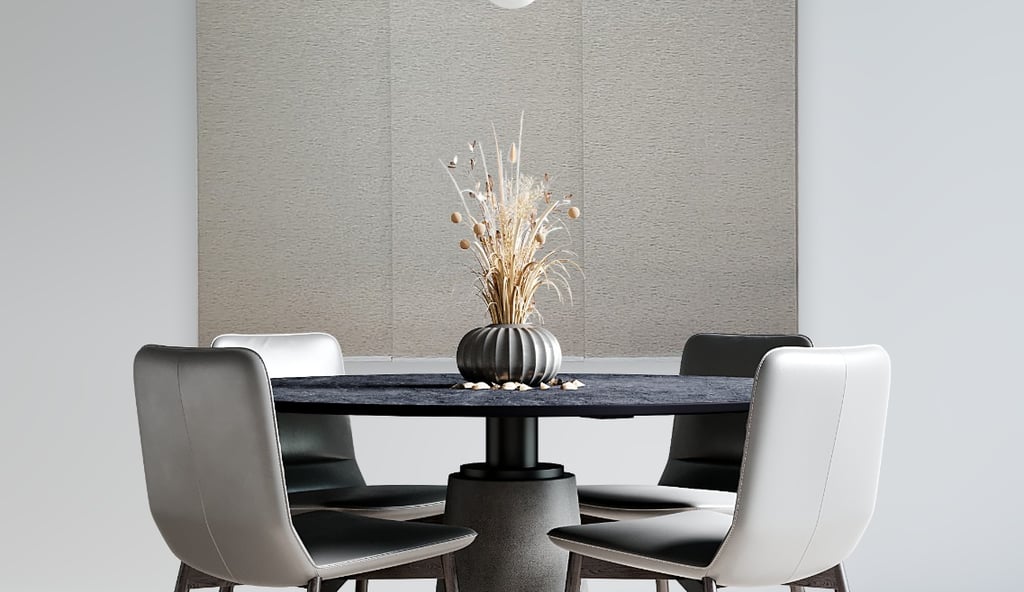 persiana painel em uma sala de jantar em Birigui