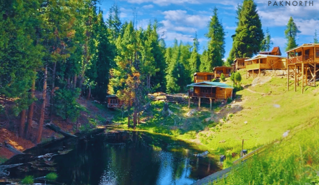 Fairy Meadows beauty with wooden houses