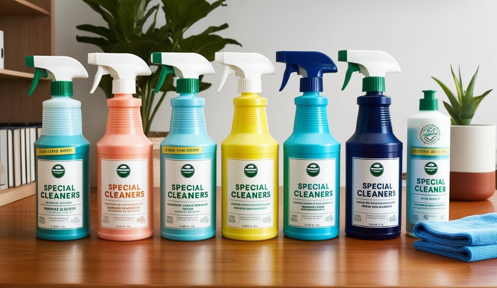 a variety of cleaning products including cleaning products