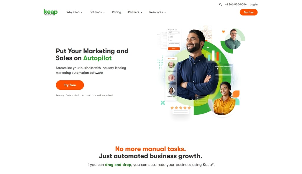 Keap Homepage