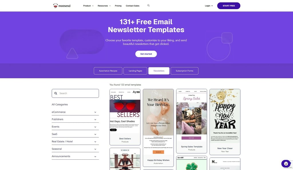 Moosend Newsletter Templates