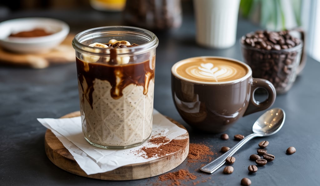 a glass jar of coffee with a spoon and spoon in it