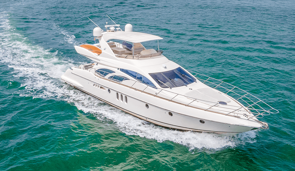 Azimut 65FT yacht rental Miami for up to 13 guests with premium experience