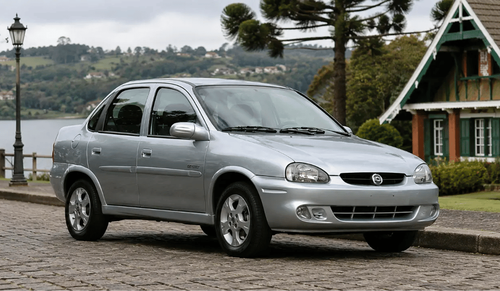 Chevrolet Corsa Classic em cidade do Sul do Brasil representando a frota mais antiga