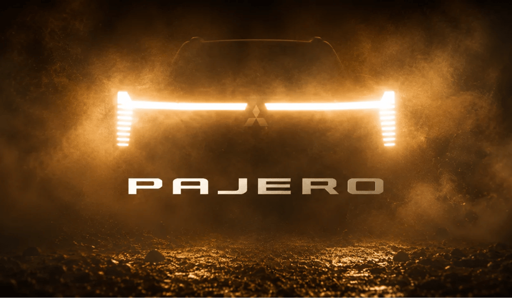 Teaser oficial do novo Mitsubishi Pajero 2027 revela assinatura luminosa do SUV