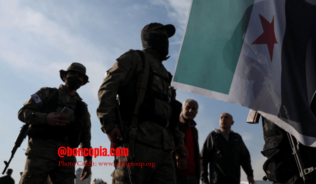 a group of soldiers with their backs turned to look like they are holding a flag