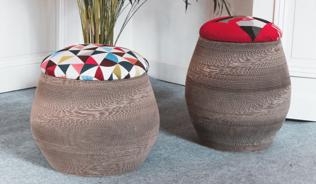 poufs en carton carasel