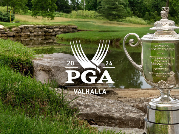 the prestigious PGA Championship trophy at Valhalla Golf Club