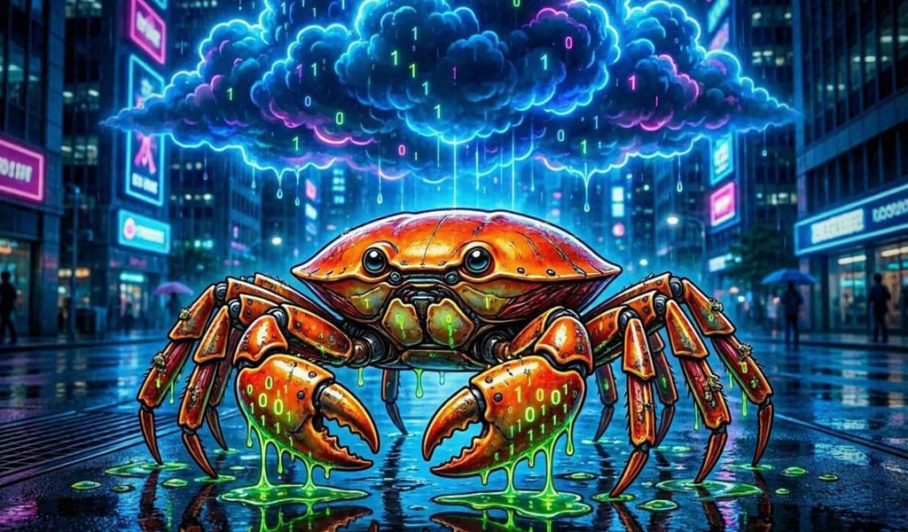 A Crab Representing a Code Language, Captured By Corporations.